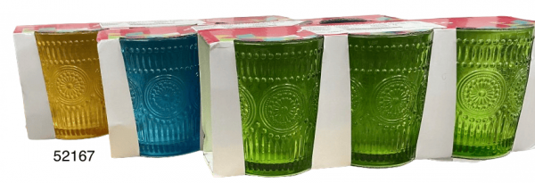 ENESTILO SET VASO CRISTAL COLORES 8X12CM 3/1