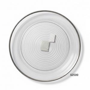 PLATO DE CRISTAL ORILLA PLATEADA 26.5CM