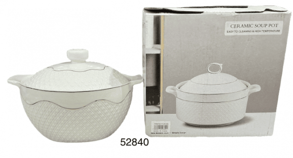 CASEROLA RDDA PORCELANA ORILLA DOR C/TAPA 21.5X9CM