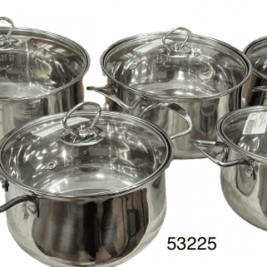 SET OLLA C/TAPA DE CRISTAL 5/1 18/20/22/24/26CM