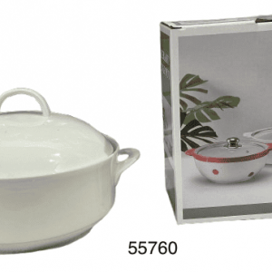 CASEROLA REDONDA PORCELANA C/TAPA 23X9CM