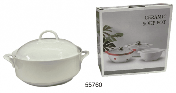 CASEROLA REDONDA PORCELANA C/TAPA 23X9CM