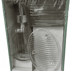 SET ACCESORIOS DE BAÑO TRANSP 3/1