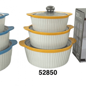 SET CASEROLA RDDA C/TAPA CRISTAL 22/25/28CM 3/1