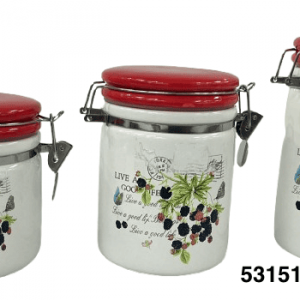 SET FRASCO PORCELANA C/DISEÑO 12/14/17CM 3/1