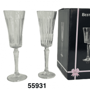 SET COPA CRISTAL CHAMPAGNE ORILLA DOR 7X23CM 6/1