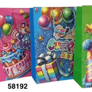 BOLSA DE PAPEL P/REGALO HBD 26X32X10CM