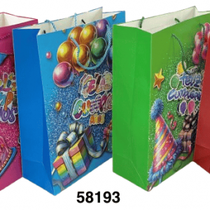 BOLSA DE PAPEL P/REGALO HBD 42X31X12CM