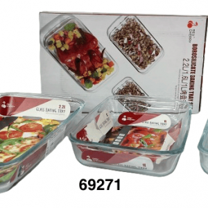 SET PYREX CRISTAL RECT 3/1 26/30/35CM
