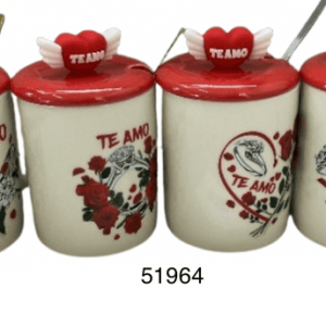 SET POZUELO C/CUCHARA+TAPA  8X13CM