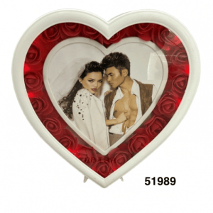 PORTARETRATO CORAZON C/ROSAS+LUZ 23X24CM