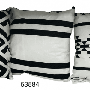 COJIN CUADRADO C/DISENO NGRO-BLANCO 43X43CM