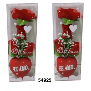 FLOR C/OSITO DE SAN VALENTIN 25X9X5.5CM