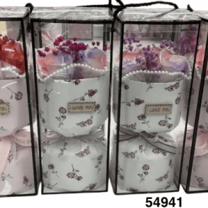 BOUQET FLORES EN CAJA 10X10X26CM