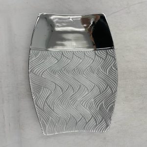 ADORNO PLATON PORCELANA PLATEADO 38X22X5CM