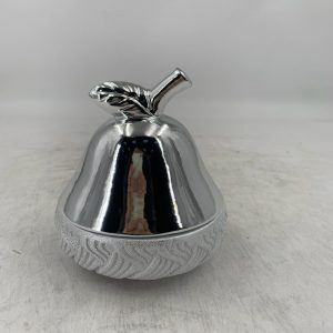 ADORNO PERA PORCELANA PLATEADO 14X14X20CM