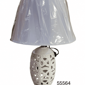 LAMPARA DE CERAMICA BLANCA HUECOS 11.5X11.5X42CM