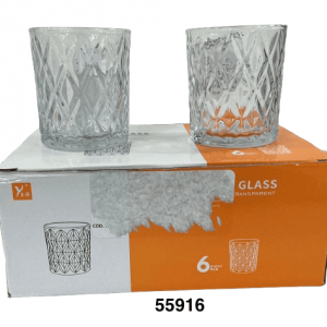 SET VASO CRISTAL BROCADO TRIANG 6X9CM 6/1