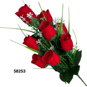 BOQUET ROSAS ARTIFICIALES 9/1 42CM