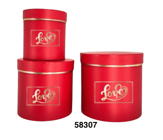 SET CAJA REDONDA SAN VALENTIN 3/1 18/16/12CM