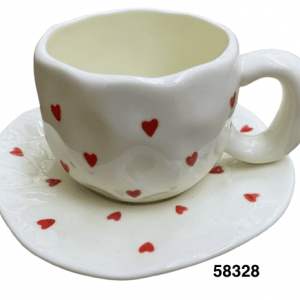 TAZA C/PLATILLO SAN VALENTIN 9.3X7.3/15.5CM