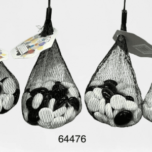 PIEDRAS DE CRISTAL BLANCO/NEGRO 250GR