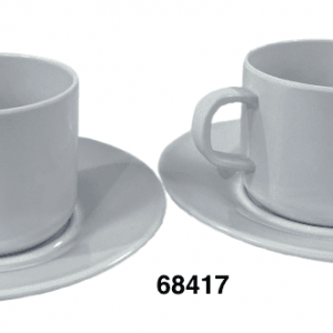 TAZA C/PLAT MELAM BLANCO 8X8CM