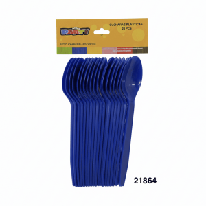 PARTY SET CUCHARAS PLAST 15CM 20/1 AZUL OSCURO