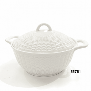 CASEROLA REDONDA PORCELANA C/TAPA 21X9CM