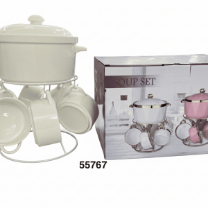 SET CASEROLA PORCELANA C/FUENTE 7/1