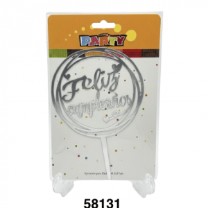 ADORNO PARA PASTEL FELIZ CUMPLE 13.5X17CM