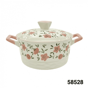 CASEROLA C/TAPA DISEÑO FLORES 19.5X14CM