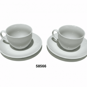 TAZA C/PLATILLO BLANCA 8.2X6.5CM