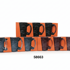 SET TAZA CRISTAL COLORES 255ML 3/1 7.5X9.5CM