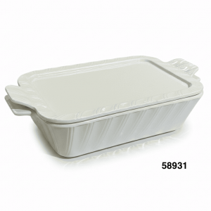 PYREX DE PORCELANA RECTANGULAR C/TAPA 25.5X15.5X6.5CM