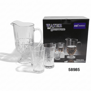 SET JARRA CRISTAL C/VASOS 6+1