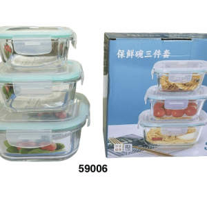 SET ENVASE CRISTAL CUADRADO HTICO 3/1 390/520/800ML