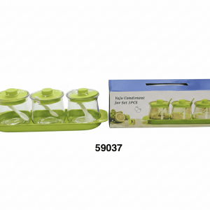 SET FRASCO CRISTAL C/CUCHARA 3/1