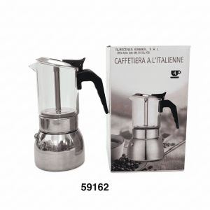 GRECA ACERO INOX TOPE CRISTAL 4TZA