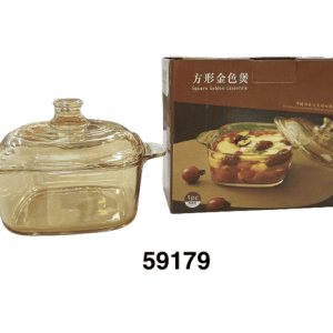 PYREX CUADRADO C/TAPA CRISTAL 19.5X15X6.5CM