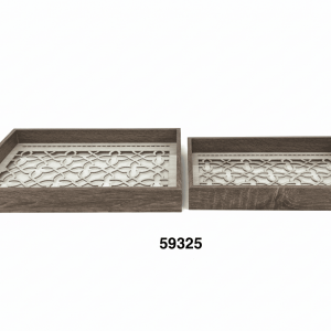 SET BANDEJA DECORATIVA MADERA 2/1 34/40CM