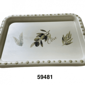 BANDEJA DE MELAMINA C/DISEÑO OLIVA 32X22CM