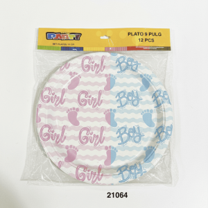 PARTY SET PLATOS PAPEL 9" 12/1 REV SEXO