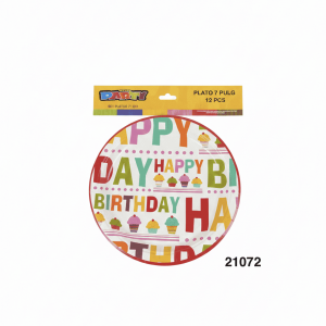 PARTY SET PLATOS PAPEL 7" 12/1 HBD COL