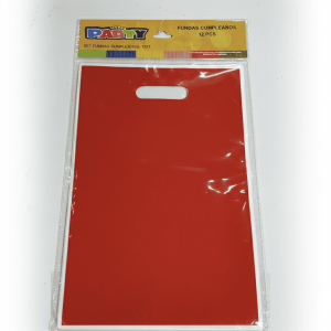 PARTY SET FUNDAS PLASTICAS 17X25CM 12/1 ROJO