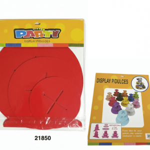 PARTY DISPLAY P/DULCES 3NIVELES 30X33CM ROJO