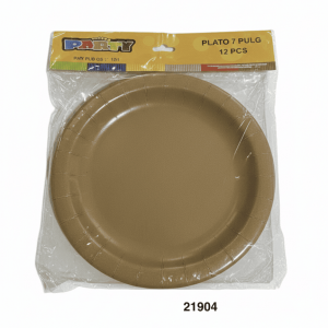 PARTY SET PLATOS PAPEL 7" 12/1 DORADO