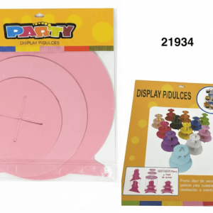PARTY DISPLAY P/DULCES 3NIVELES 30X33CM ROSADO
