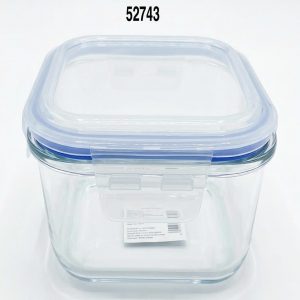 ENVASE CRISTAL CUADR C/TAPA 1230ML 18X18X7CM