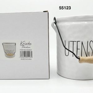 FRASCO P/UTENSILIOS C/UTENSILIOS MADERA 15.5X15.5X18.5CM 5/1